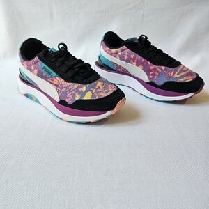 Puma Women's Cruise Rider Tie Dye Running Sneakers Black Multi Size 7 EUC